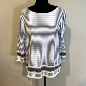 Talbots, stripped tunic with 3/4 sleeve. Like New. Large